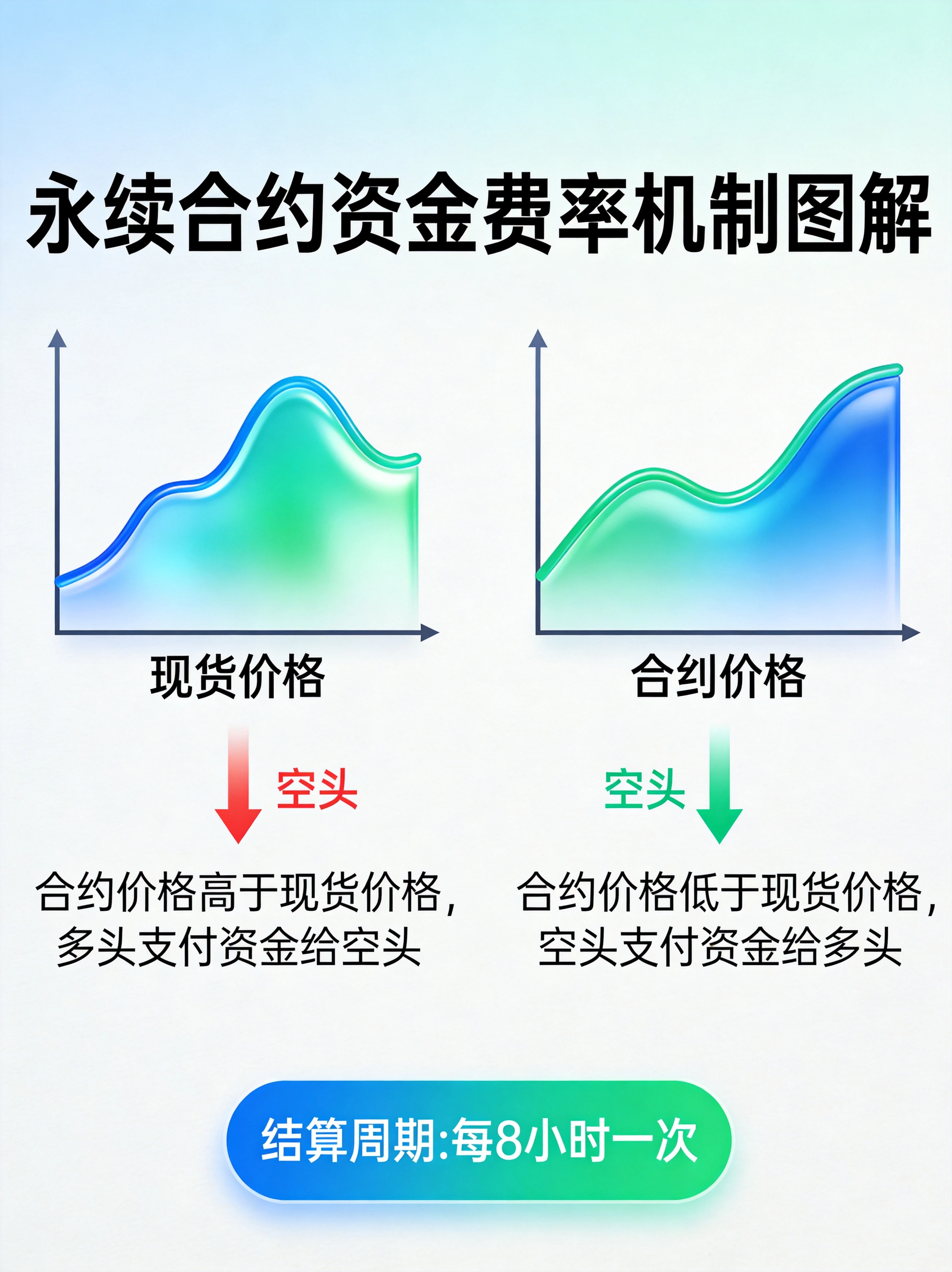永续合约资金费率机制图解,合约价格与现货价格偏离时多空双方资金流向示意图 永续合约资金费率机制图解,合约价格与现货价格偏离时多空双方资金流向示意图