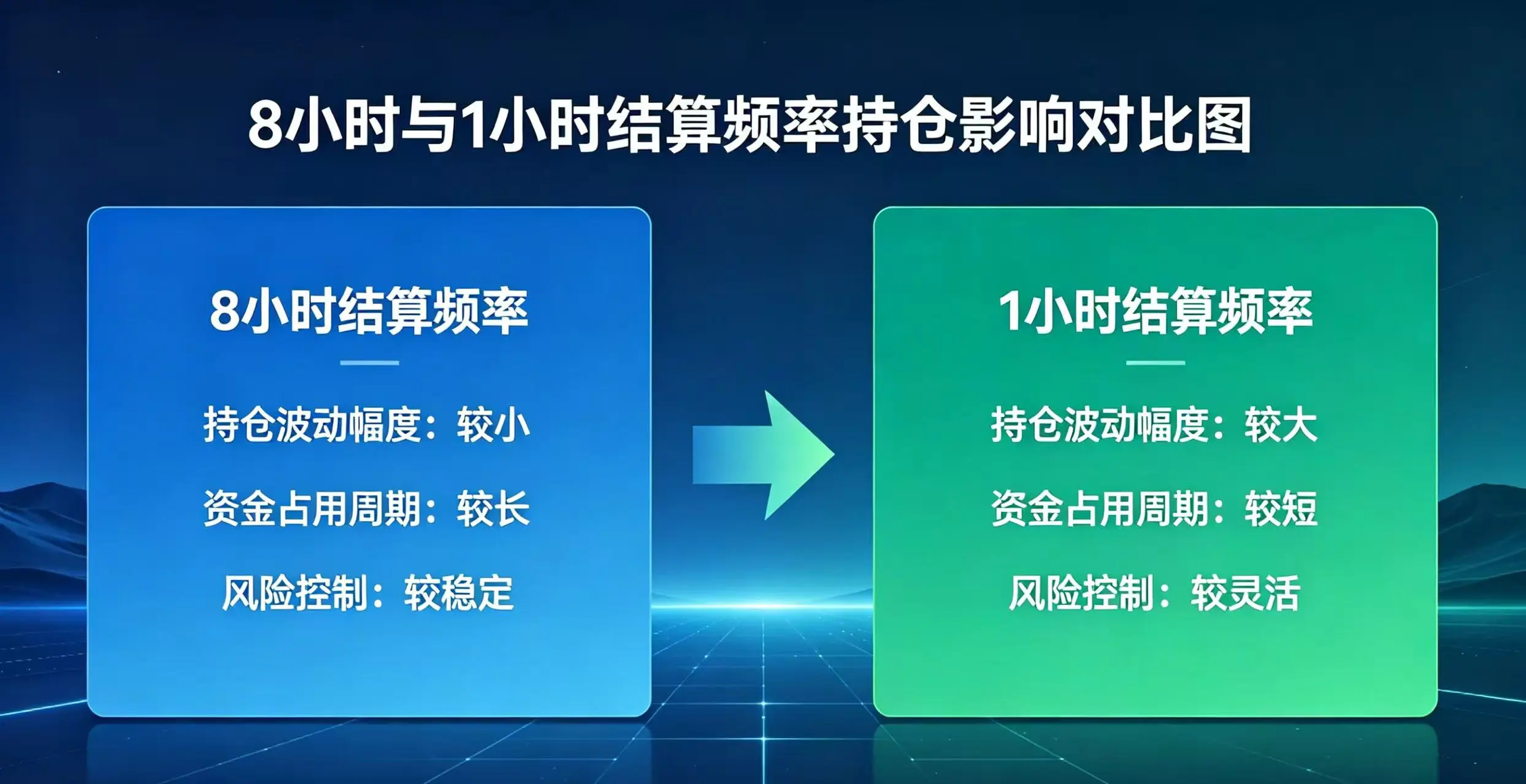 8 小时和 1 小时结算频率对持仓成本、套利影响对比图