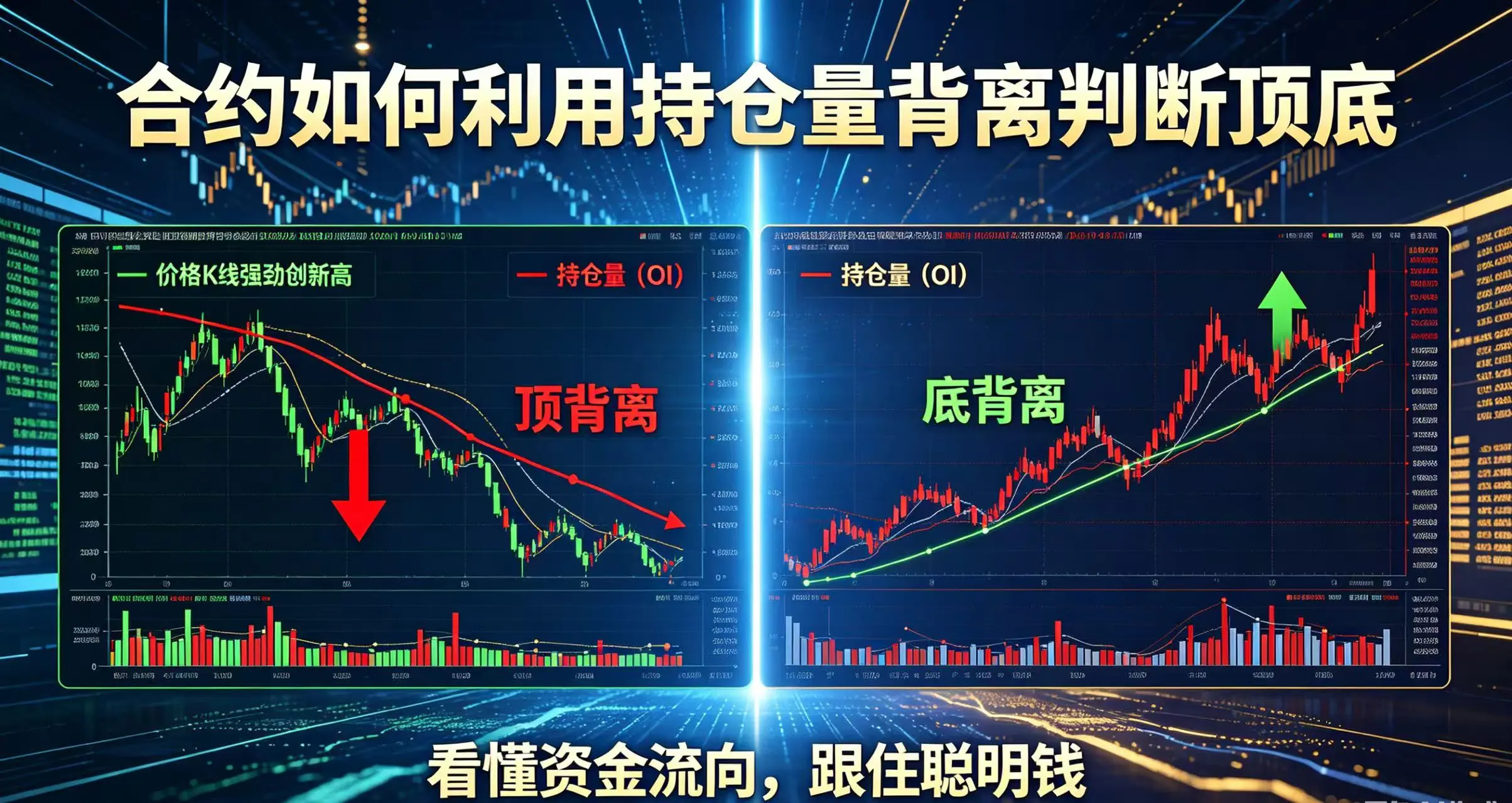 合约如何利用持仓量背离判断顶底：看懂资金流向，跟住聪明钱