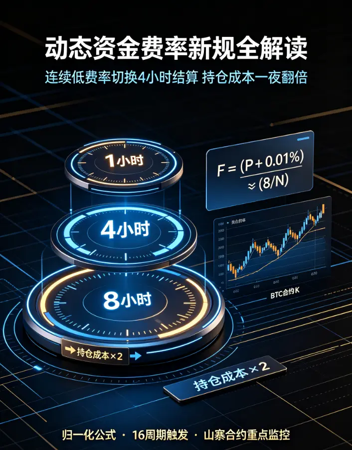 资金费率动态结算新规解读：连续低费率触发 4 小时结算，你的合约持仓成本可能一夜翻倍