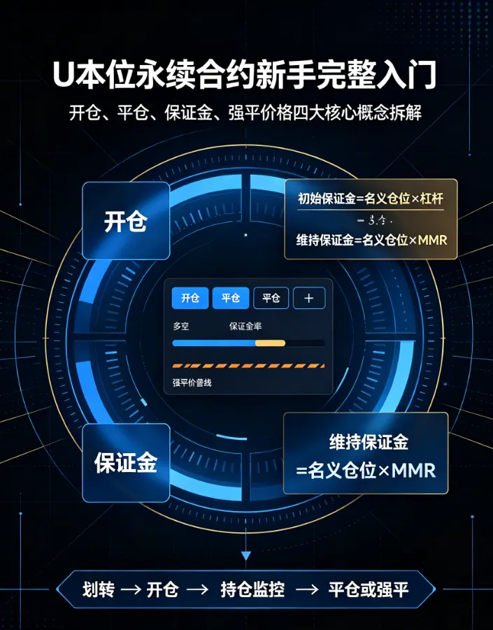 比安U本位永续合约新手完整入门：开仓、平仓、保证金、强平价格四大核心概念深度拆解